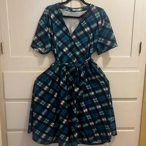 Plaid knee length dress